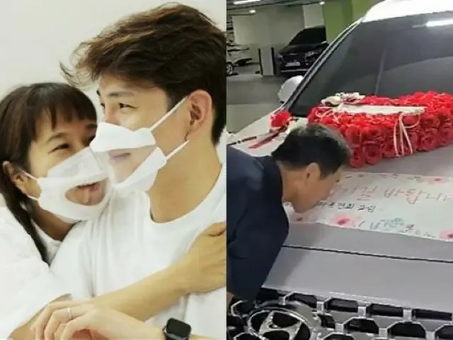 ホン・ヒョンヒ、夫ジェイソンに内緒で義理の両親に車のプレゼント…キス＆直筆の手紙で義父も感謝（画像提供:wowkorea）