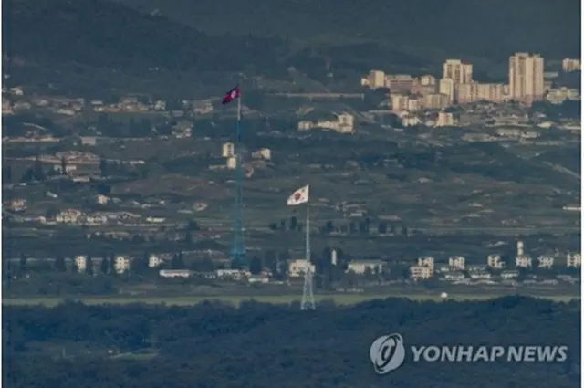 １７日、南北軍事境界線に近い京畿道・坡州から望む非武装地帯（ＤＭＺ）=（聯合ニュース）