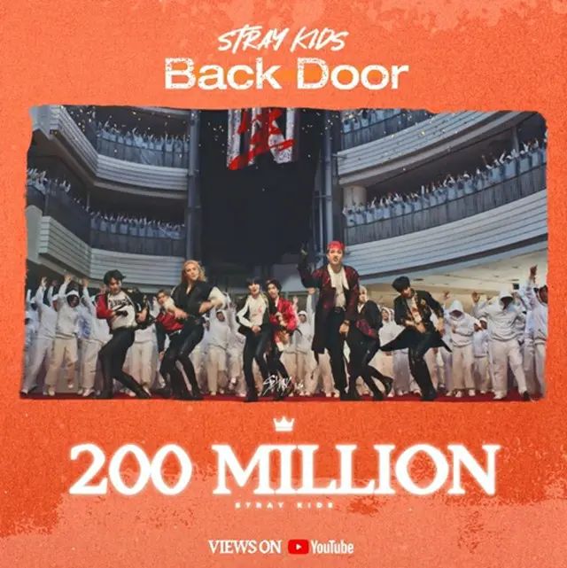 グループ「Stray Kids」の「Back Door」のミュージックビデオがYouTubeの再生回数2億ビューを突破した。（画像提供:Mydaily）