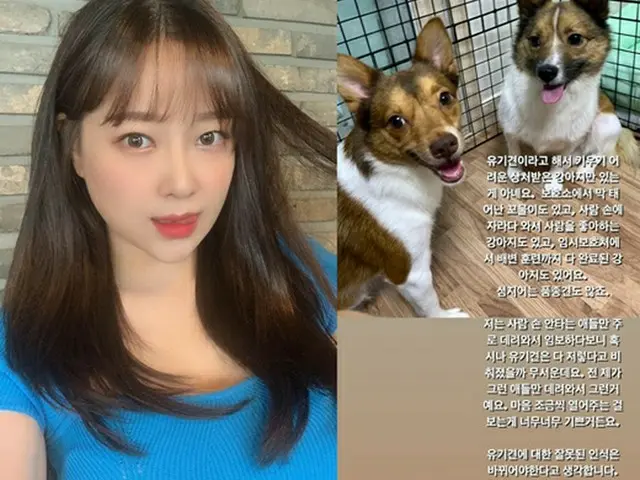 クムジョ（元NINE MUSES）、「保護犬は育て難い」との認識「変えなければ」と主張（画像提供:wowkorea）