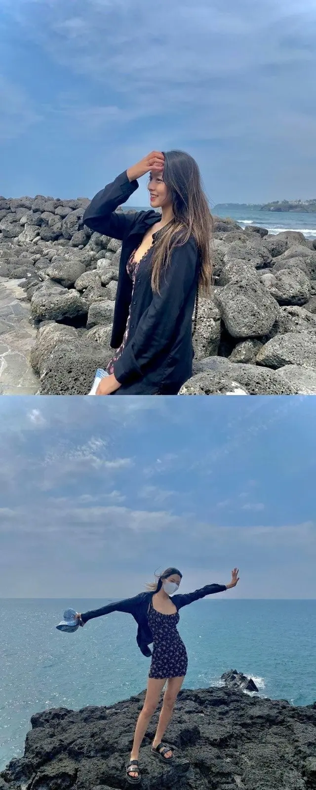 ソリョン（AOA）、海辺での写真を投稿…長い髪にワンピース姿で美貌を誇る（画像提供:wowkorea）
