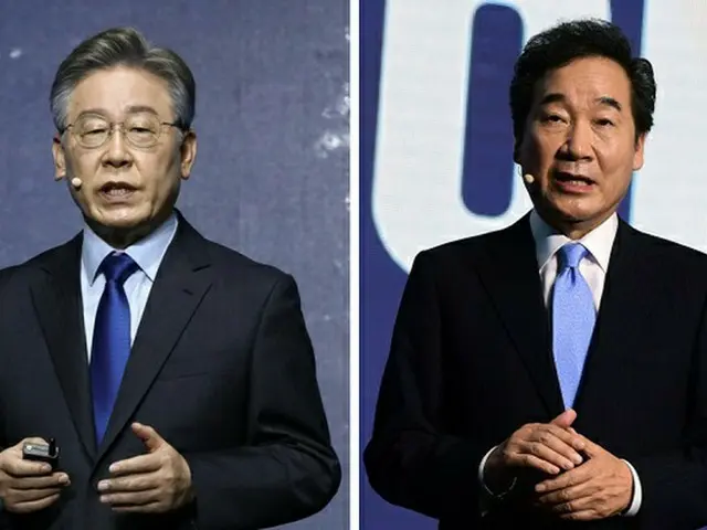 李在明候補（左）と李洛淵候補（右）（画像提供:wowkorea）
