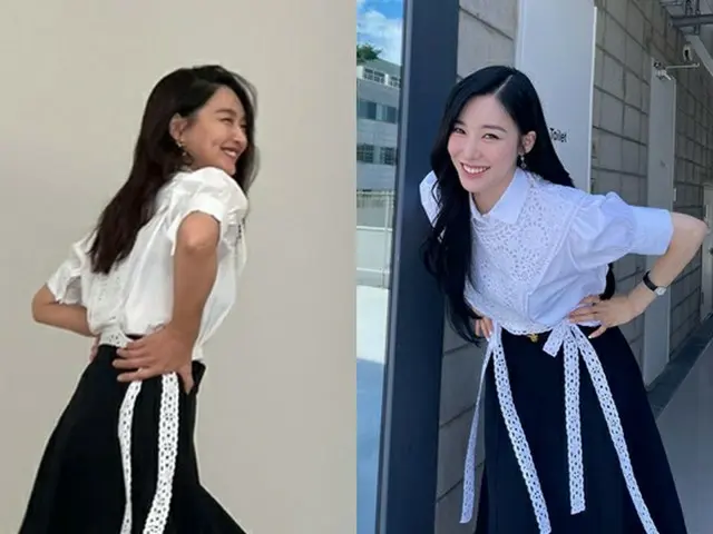偶然？……シン・ミナとティファニーが同じ服を着た写真をSNSに投稿（画像提供:wowkorea）