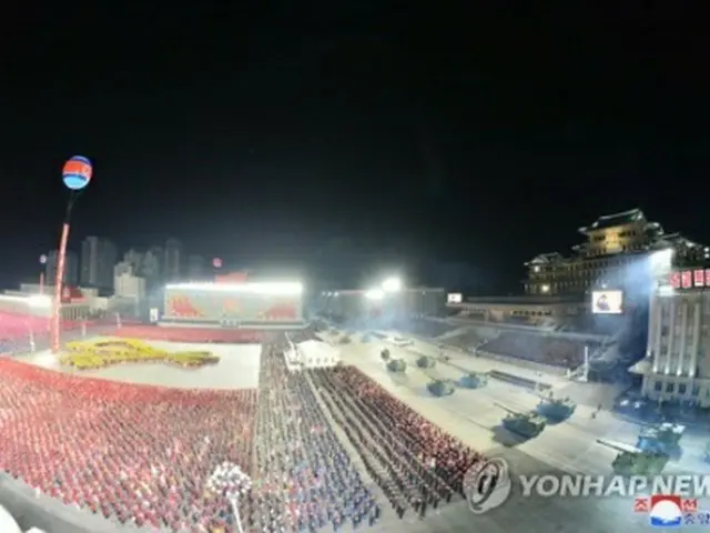 朝鮮中央テレビが放送した今年1月の閲兵式＝（朝鮮中央通信＝聯合ニュース）