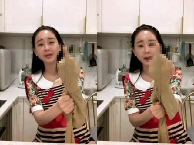 女優ハム・ソウォン、ストッキングの強度を試すために中指を立てて物議に（画像提供:wowkorea）