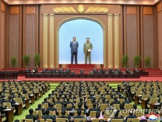 北朝鮮・平壌で1月17日に開かれた最高人民会議第14期第4回会議＝（朝鮮中央通信＝聯合ニュース）≪転載・転用禁止≫
