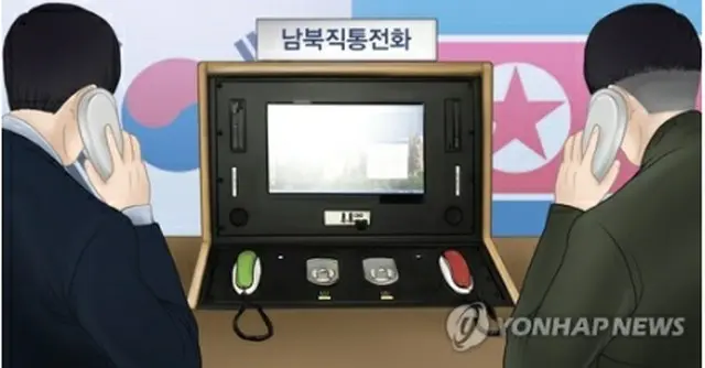 北朝鮮は通信回線を用いた韓国との定時連絡に応じていない（イラスト）＝（聯合ニュース）