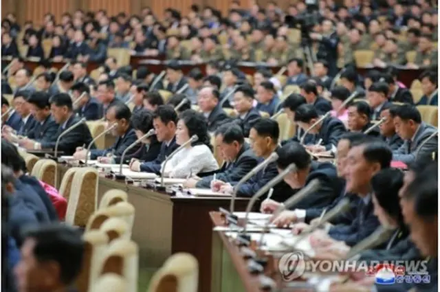 今年１月に開かれた最高人民会議の様子＝（朝鮮中央通信＝聯合ニュース）≪転載・転用禁止≫