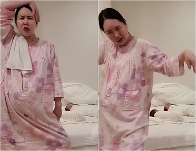 最近三つ子を出産したコメディアンファン・シニョンがを隠せない勢いを見せた。（画像提供:wowkorea）