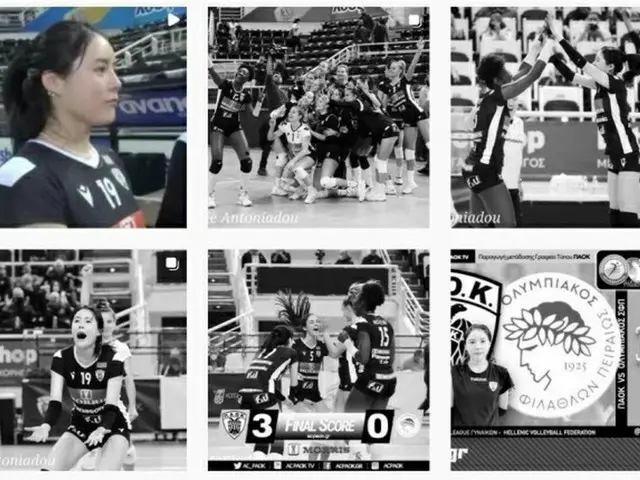 「いじめ・極秘結婚・DV」で物議…女子バレー双子姉妹イ・ダヨン、ギリシャデビュー戦勝利で“Vサイン”（画像提供:wowkorea）