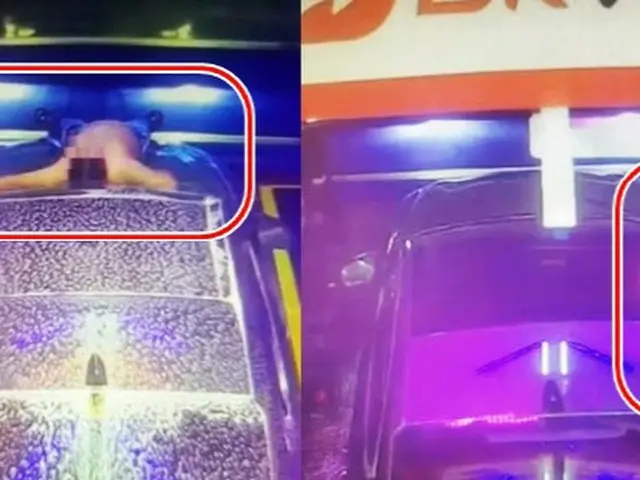 車と一緒に「洗車場で自分の体を洗う男」が話題に＝韓国（画像提供:wowkorea）