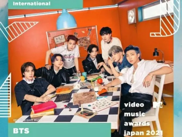 「ＶＭＡＪ２０２１」で２冠を達成したＢＴＳ（ＭＴＶ提供）＝（聯合ニュース）≪転載・転用禁止≫
