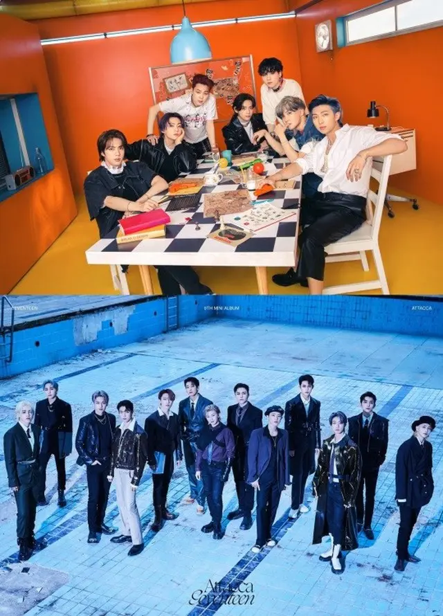「BTS」（防弾少年団）」と「SEVENTEEN」が韓国国内のアルバム発売初週セールス歴代「トップ10」を掌握した。（画像提供:wowkorea）