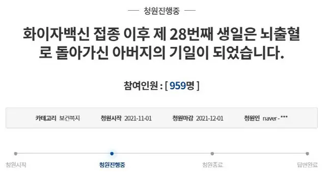 ファイザー接種後父死亡「私の誕生日は父の命日になりました」＝韓国（画像提供:wowkorea）