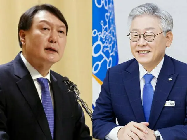 野党の尹錫悦候補（左）と与党の李在明候補（右）（画像提供:wowkorea）
