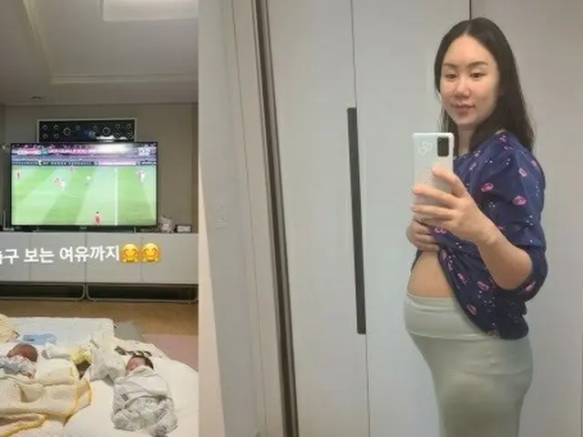 “三つ子出産”芸人ファン・シニョン、赤ん坊が寝静まった後のヒーリングタイム「サッカー見る余裕まで」（画像提供:wowkorea）