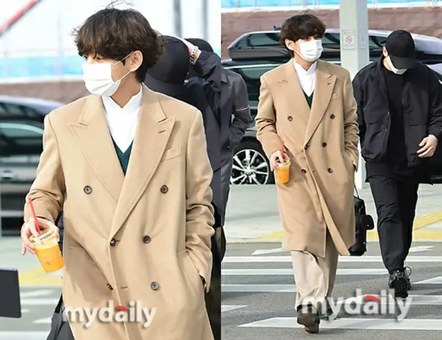 「BTS」メンバー、Vがスタイリッシュな空港ファッションを披露した（画像提供:wowkorea）