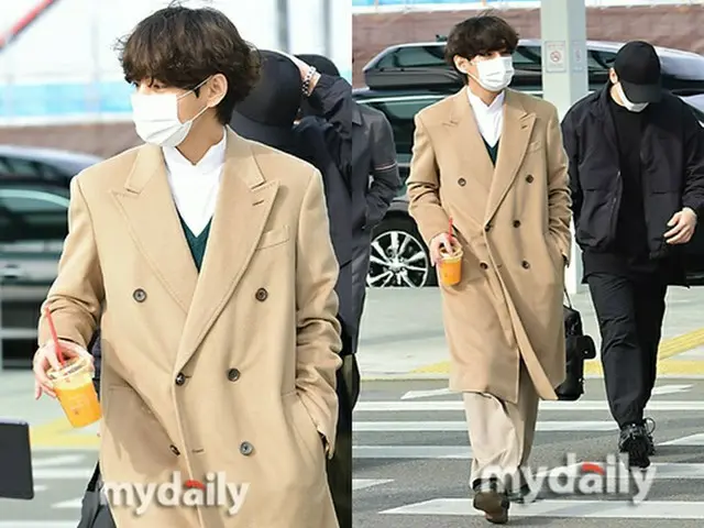 「BTS」メンバー、Vがスタイリッシュな空港ファッションを披露した（画像提供:wowkorea）