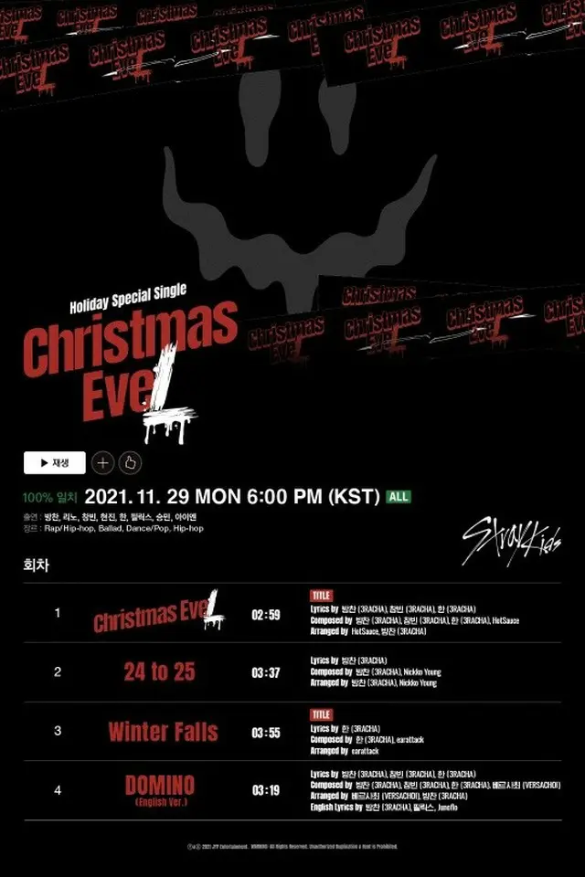 「Stray Kids」、ニューシングル「Christmas EveL」のトラックリスト公開“ダブルタイトル曲”（画像提供:wowkorea）