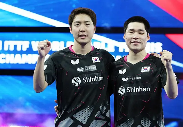 ＜世界卓球2021＞チャン・ウジン-イム・ジョンフン、男子ダブルス決勝進出＝韓国卓球史上初（画像提供:wowkorea）