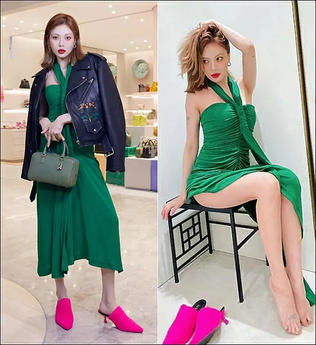 ヒョナ、セクシーvsラグジュアリー、同じ衣装でこんなに違う？（画像提供:wowkorea）