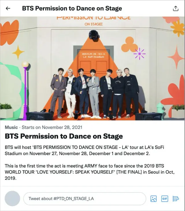 「BTS」、2日間のコンサートに2600万件以上のツイート数（画像提供:wowkorea）