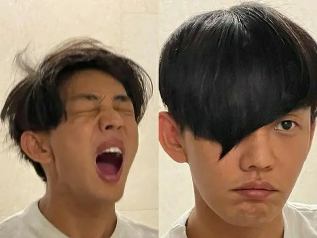 俳優ユ・アイン、お笑い芸人チェ・ジュンに大変身？…独特なヘアスタイルを披露（画像提供:wowkorea）