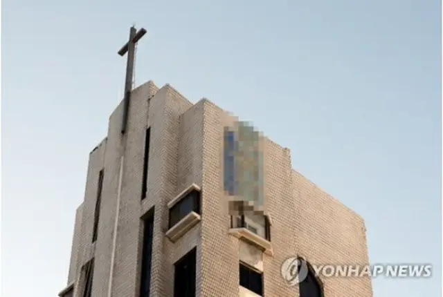 オミクロン株の集団感染が起きた可能性のある仁川市内の教会＝３日、仁川（聯合ニュース）