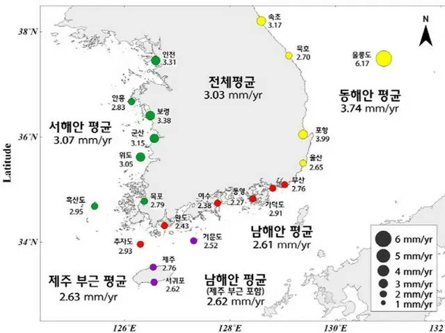 朝鮮半島が海に沈んでいく…韓国沿岸の海水面、30年間で9.1センチ上昇(画像提供:wowkorea)
