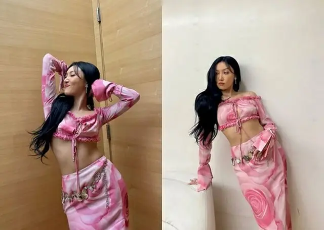 ガールズグループ「MAMAMOO」のメンバーファサが細い腰を自慢した。（画像提供:wowkorea）