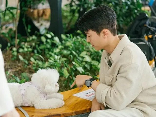 俳優チャン・ギヨン、撮影現場に現れたソン・ヘギョの愛犬にメロメロ（画像提供:wowkorea）