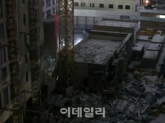 光州市のマンション崩壊現場、ドローンなど投入し安全診断開始＝韓国（画像提供:wowkorea）
