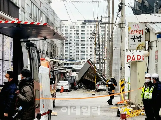 光州マンション外壁崩落現場から行方不明者1人を発見するも死亡の推定＝韓国（画像提供:wowkorea）