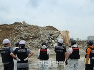 韓国光州、マンション崩壊事故…安全な救助活動のため上層部大型型枠（RCSフォーム）除去