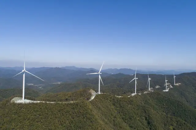 昨年11月に全羅南道長興郡に竣工した18メガワット級風力発電所全景（画像提供:wowkorea）