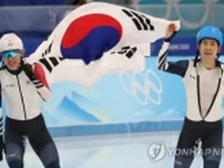 韓国が銀・銅　スピードＳマススタート男子＝北京五輪