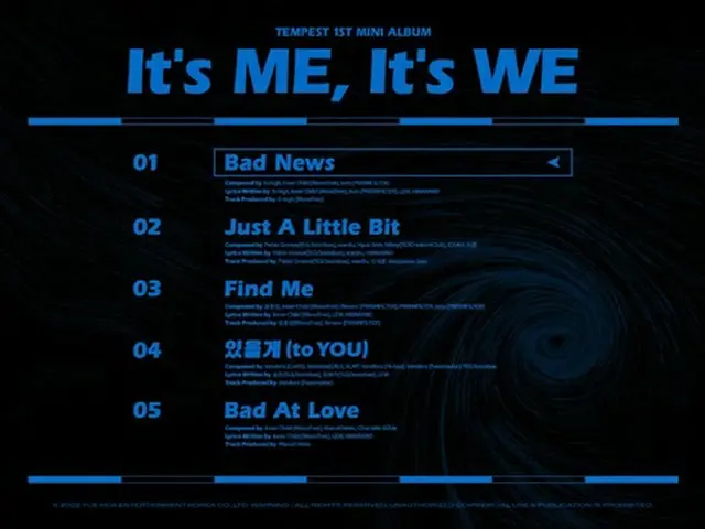 新人グループ「TEMPEST」、デビューアルバム「It's ME, It's WE