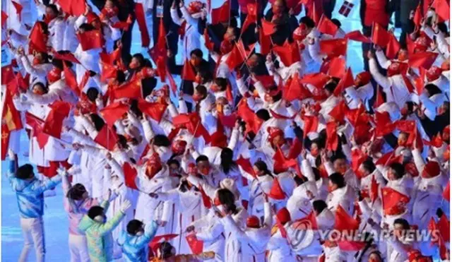 国家体育場で開かれた閉会式＝20日、北京（聯合ニュース）