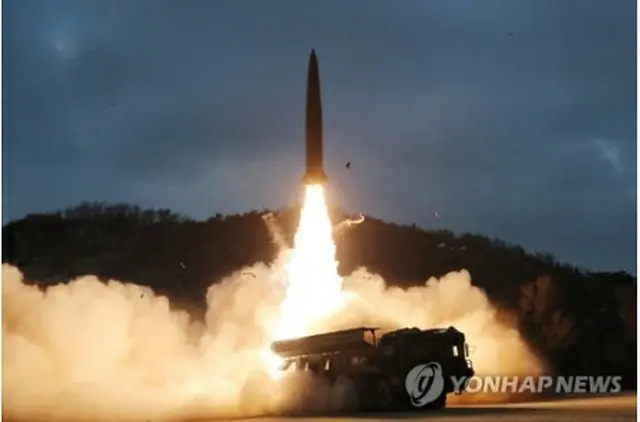 北朝鮮が行った戦術誘導弾の発射実験＝（朝鮮中央通信＝聯合ニュース）≪転載・転用禁止≫