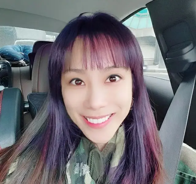 チョ・ミナ（元JEWELRY）、パープルヘアに変身し近況報告 「産後の抜け毛、回復中」（画像提供:wowkorea）