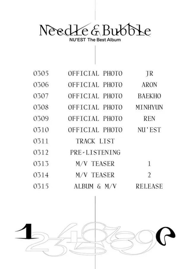 「NU’EST」、ベストアルバム「Needle ＆ Bubble」のプロモーションスケジューラー公開（画像提供:wowkorea）