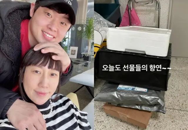お笑い芸人のキム・ヨンヒが降り注ぐプレゼントに喜んだ。（画像提供:wowkorea）