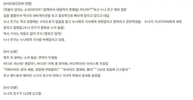 「違うところに向かっている、怖い」…タクシーから飛び降りた女子大生が死亡＝韓国（画像提供:wowkorea）