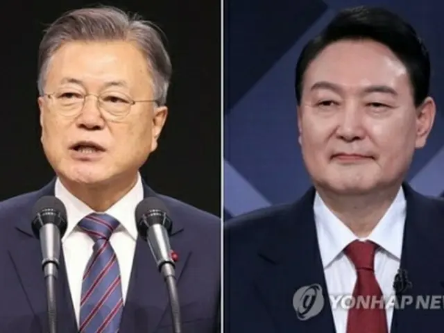 文大統領（左）と尹次期大統領（資料写真）＝（聯合ニュース）