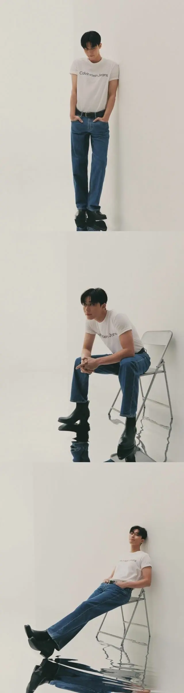 俳優パク・ソジュン、白Tシャツインのシンプルな装いで圧倒的なオーラ…「BTS（防弾少年団）」のVも“炎”のリアクション（画像提供:wowkorea）