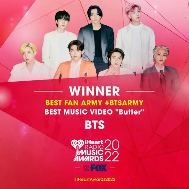 「BTS」、米「iHeartRadio Music Awards」2冠達成（画像提供:wowkorea）