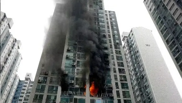 ソウル東大門区の高層マンションで火災...1人死亡＝韓国（画像提供:wowkorea）