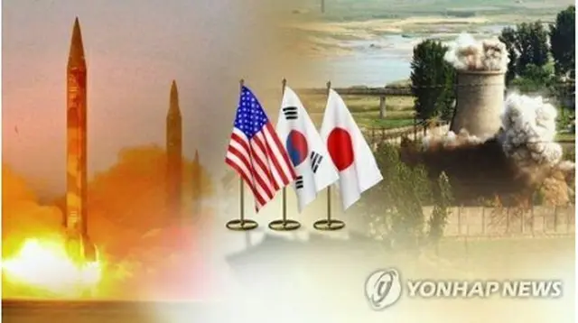 韓米日３カ国の制服組トップが会談を行った（コラージュ）＝（聯合ニュース）