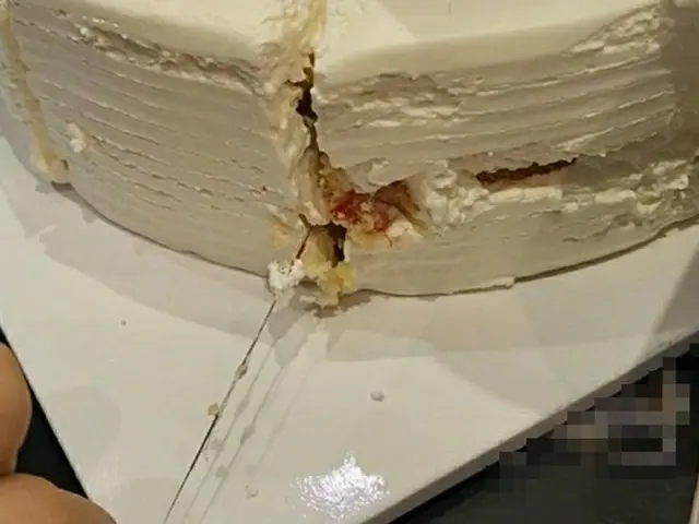 「誕生日が台無しになった」有名ベーカリーのケーキの中に長さ20センチの黒い異物が混入＝韓国（画像提供:wowkorea）