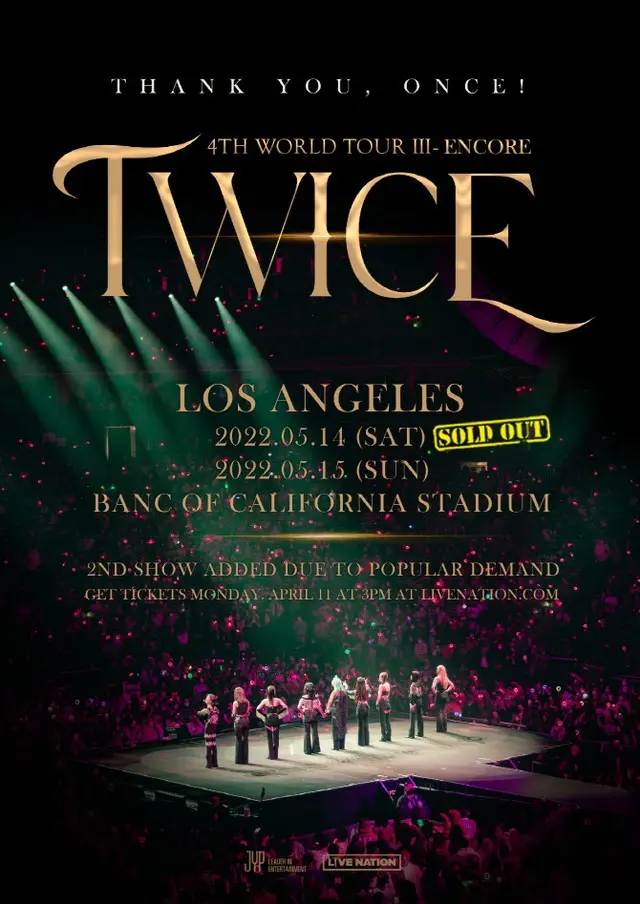 「TWICE」の米LAアンコールコンサート、全席完売で追加公演が決定（画像提供:wowkorea）